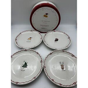 Pottery Barn Outlet Christmas I Wish Plate Set - 4 Plated